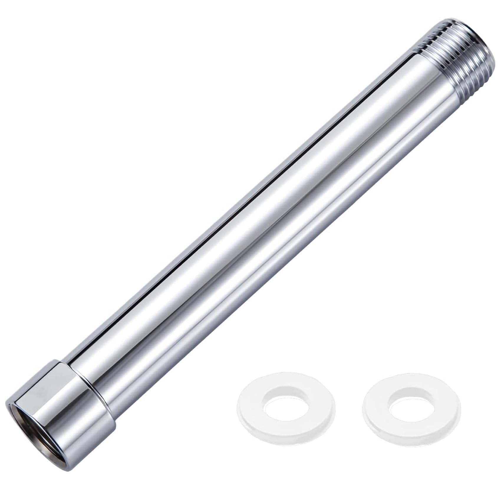 SANTUO Shower Arm Extension, 6 Inch Shower Head Extension Arm, G1/2 Stainless Steel Shower Extension for Fixed Showerhead, Brushed Nickel Finish for Bathroom