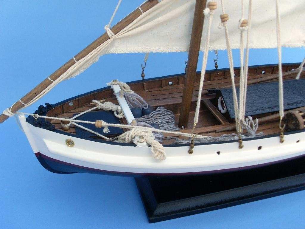 Hampton Nautical Second Wave Decorative Fishing Boat, 19"