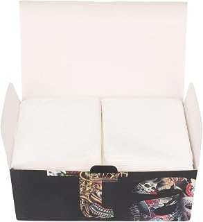 100 Toallitas Desechables Para Tatuajes De Papel, 9.4Inx7.9In Fuerte Absorción De Agua, Toallas De Algodón Para Limpiar La Piel, Toallas De Tejido Para Tatuajes Para Salón De Belleza, Uso Doméstico