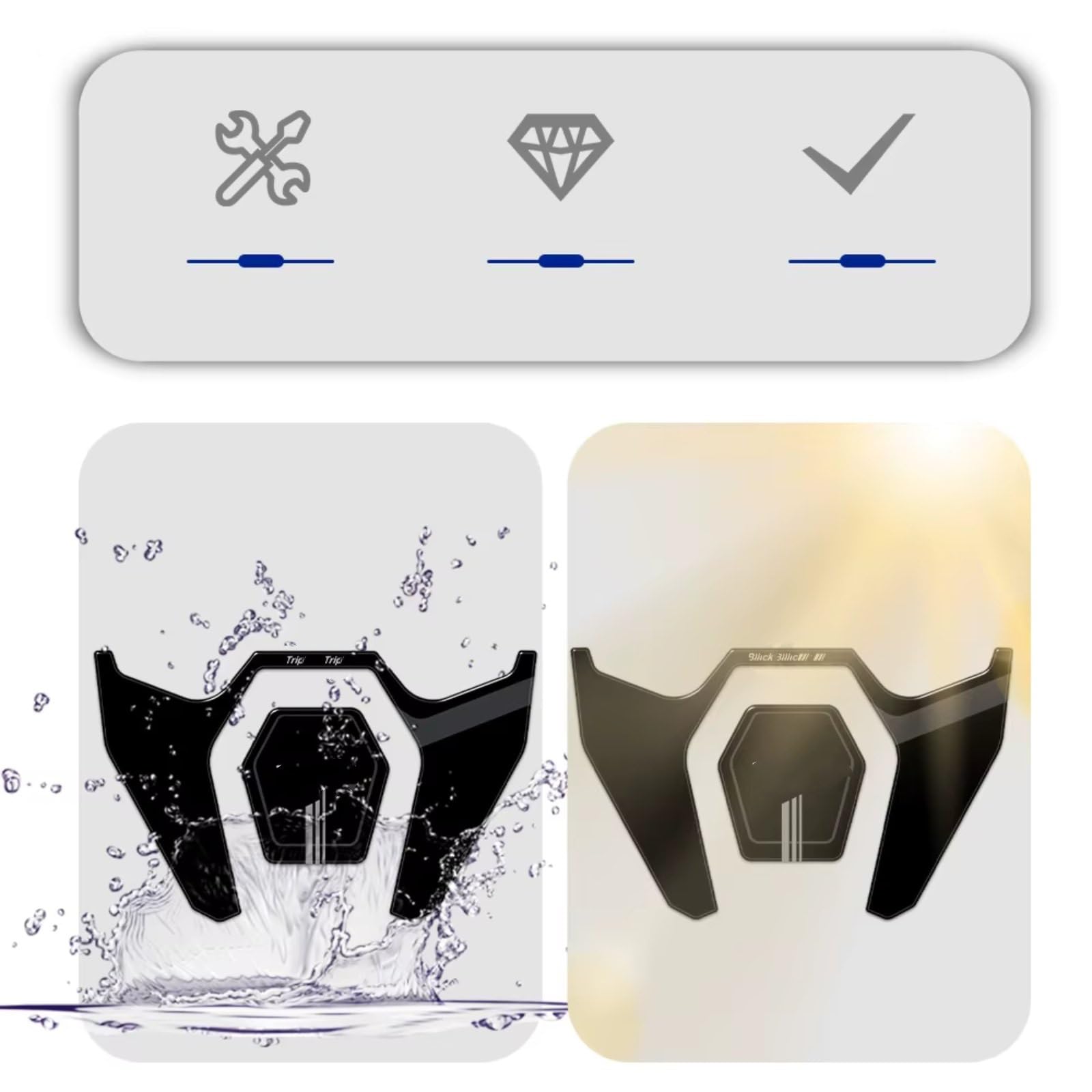Protège Réservoir Compatible Avec Pour R1300 Pour RT 2025-2026 3D Époxy Boîte De Rangement Moto Autocollants De Protection Accessoires(Triple Black)