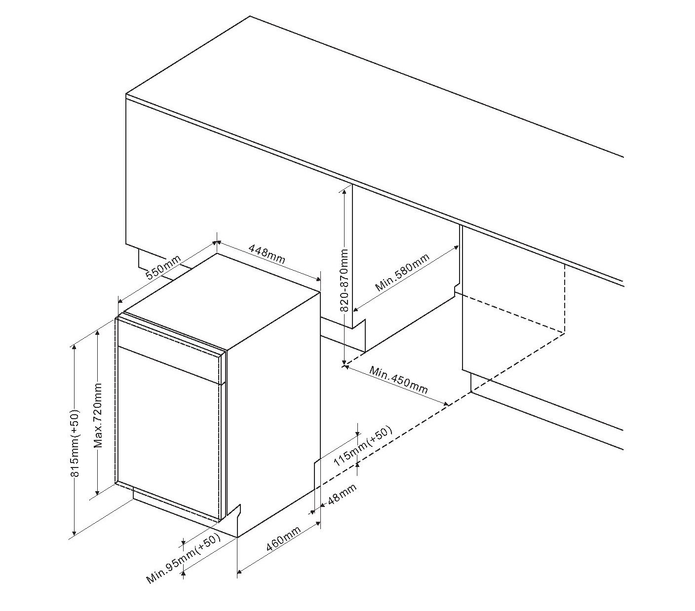 Amica EGSPV 587 915 Einbau-Geschirrspüler / vollintegrierte Spülmaschine (ohne Möbelfront) / 45cm Breite / 5 Programme / Aquastopp / Besteckkorb