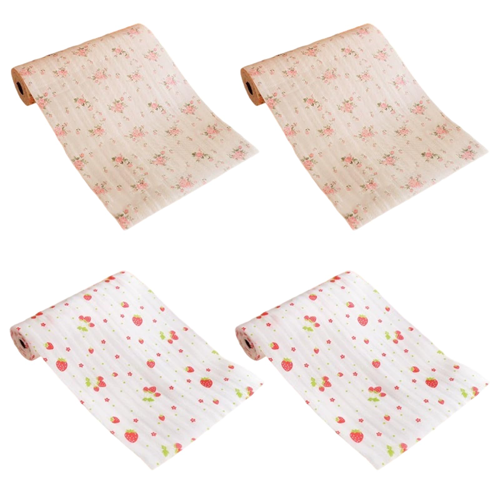 Heuiop White, Pink 4 Pack Kitchen Drawer Liners 2 Sizes Total 30Cm*1000Cm Waterproof Kitchen Cupboard Liner Non Slip Lining Paper For Drawers Bedroom Closets Wardrobe Shelves Dresser Shelf Shoe Cupboard