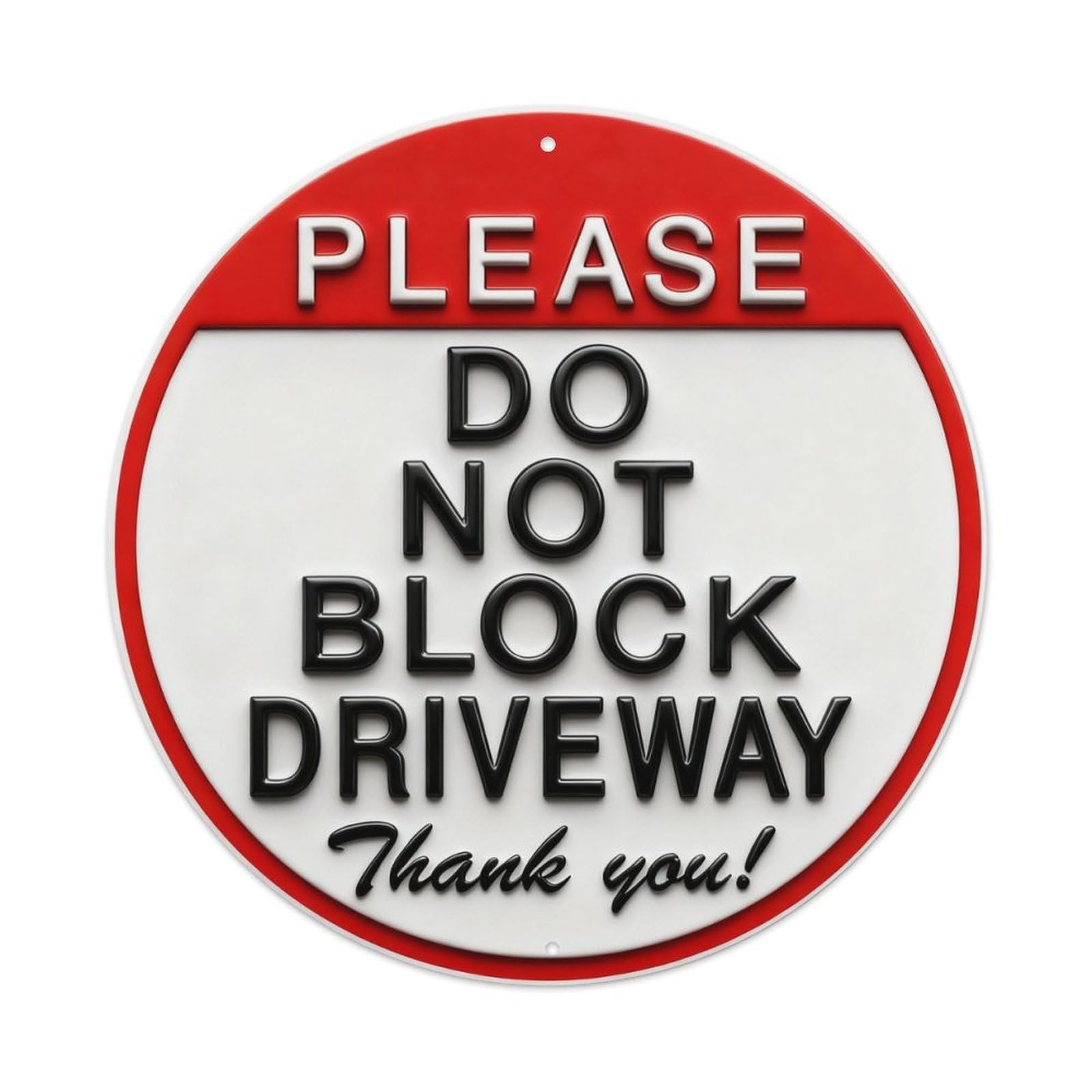 Please Do Not Block Driveway Round Metal Tin Sign Vintage Wall Decor, Bar Garage Cafe Kitchen Home Wall Art Poster 8x8inches