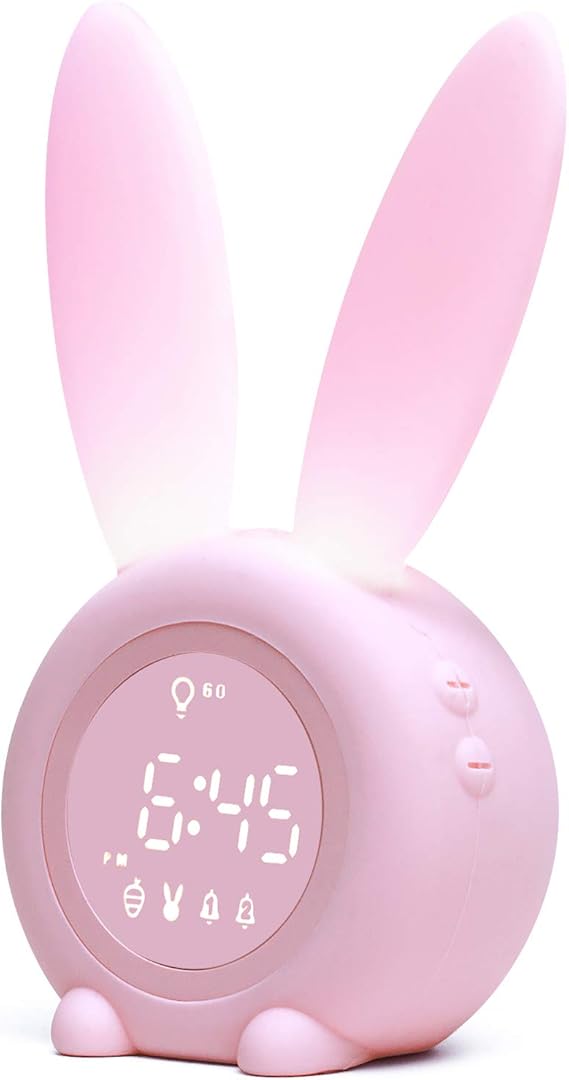 Kids Alarm Clock,Night Light for Kids, 5 Ringtones,Touch