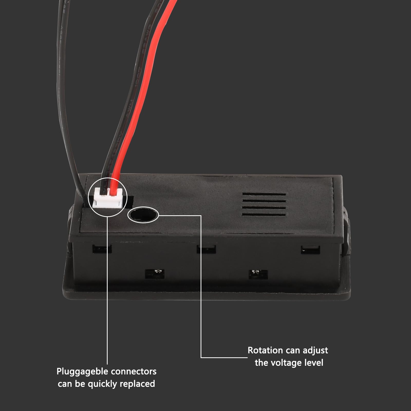 Batterij Capaciteit Indicator DC Voltmeter DC 8V-100V Lood-zuur Lithium LiFePO4 Batterij Tester Power Display Meter Makkelijk te gebruiken (Color : Temp Alarm Color