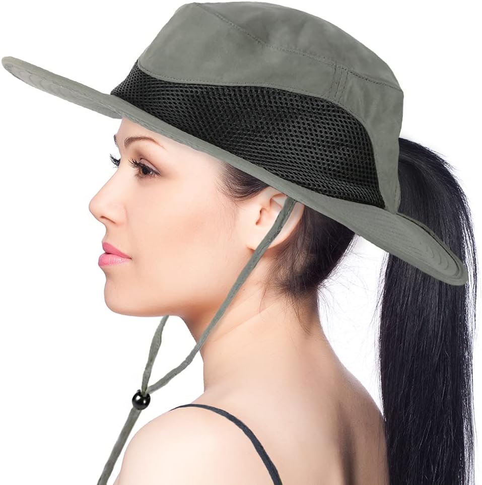 Hat with Ponytail Hole for Women, Wide Brim UV Protection Sun Shade Hat, for Gardening, Fishing, Best Gift - Image 7
