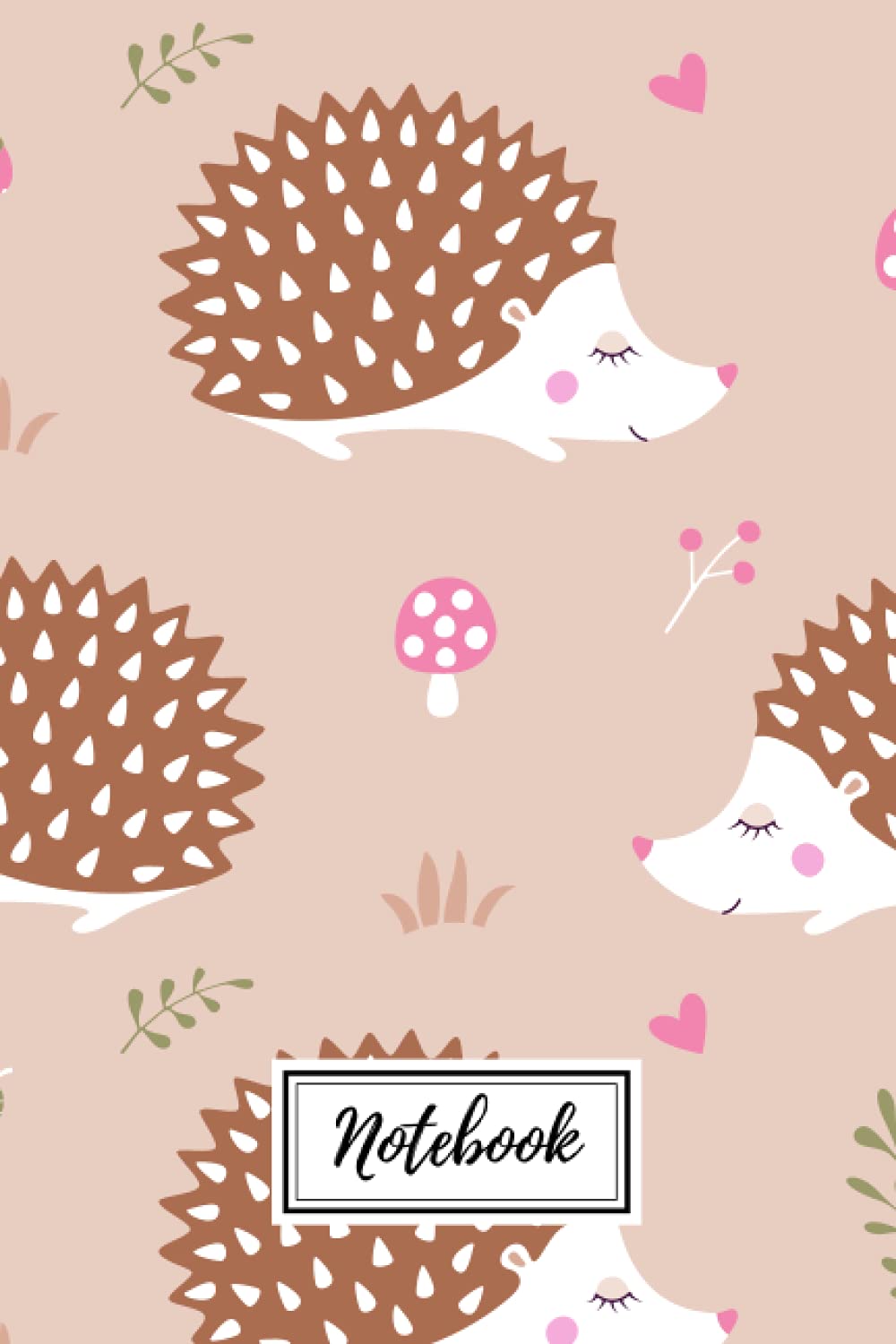 Notebook: Hedgehog themed Lined Journal, Diary, 6"x9" Lined Pages, 150 Pages. Notebook that can serve as a Planner, Journal, Notes and for Drawings.