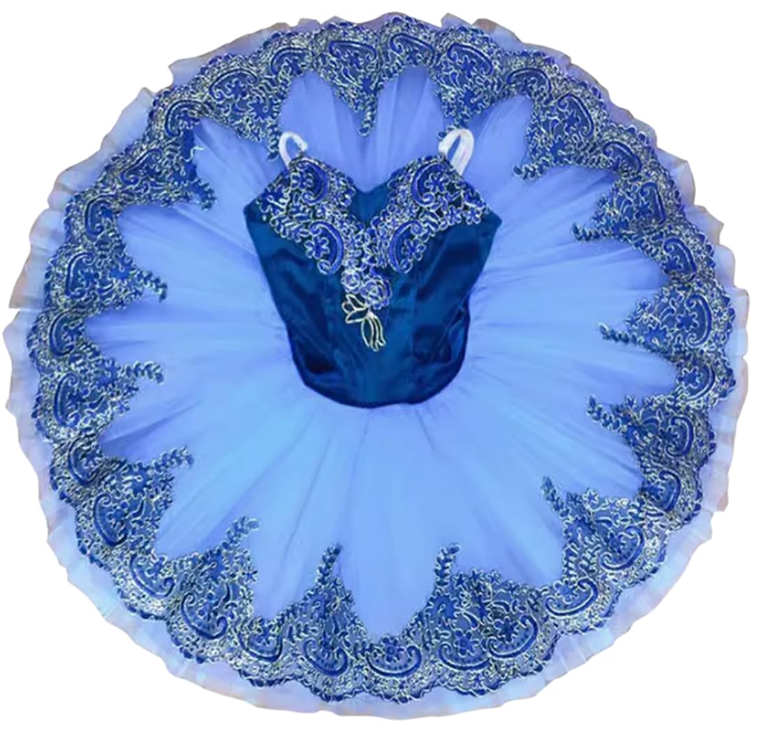 Tutú de Ballet para Niñas Tutú de El Lago de Los Cisnes para Niñas Disfraz de Bailarina para Fiestas Y Bailes Vestido de Ballet para Entrenamiento Y Actuaciones(160Cm)