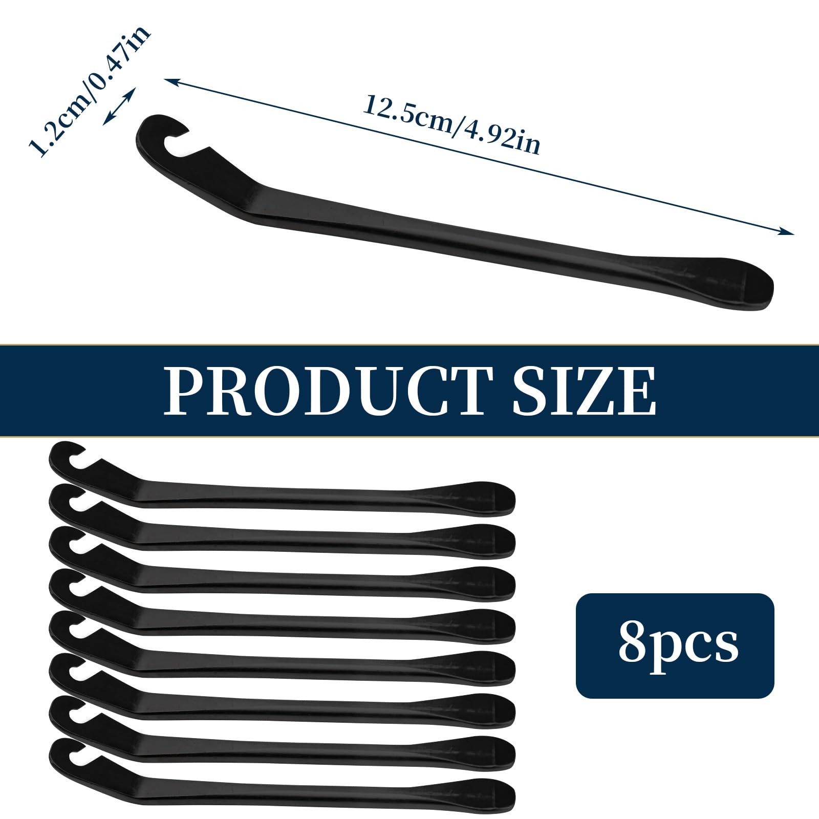 Huakaile Bike Tire Levers Tyre Spoon Stainless Steel Changing Tool for Changing Road & Mountain Bike Tubes Premium Bicycle Accessories with Hook Repair Tire Tool (4 - Image 2