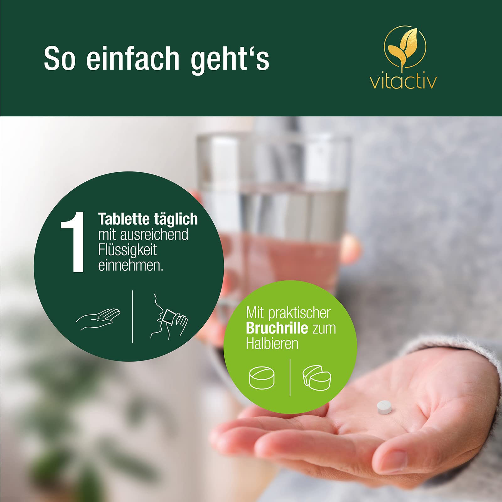 VITACTIV Biotin Zink Selen - Haut Haare Nägel Tabletten, Hochdosiert mit 10000 mcg Biotin pro Tagesverzehr - Herstellung in Deutschland, Laborgeprüft - Vegan, Zuckerfrei - 1095 Stück, Jahresvorrat