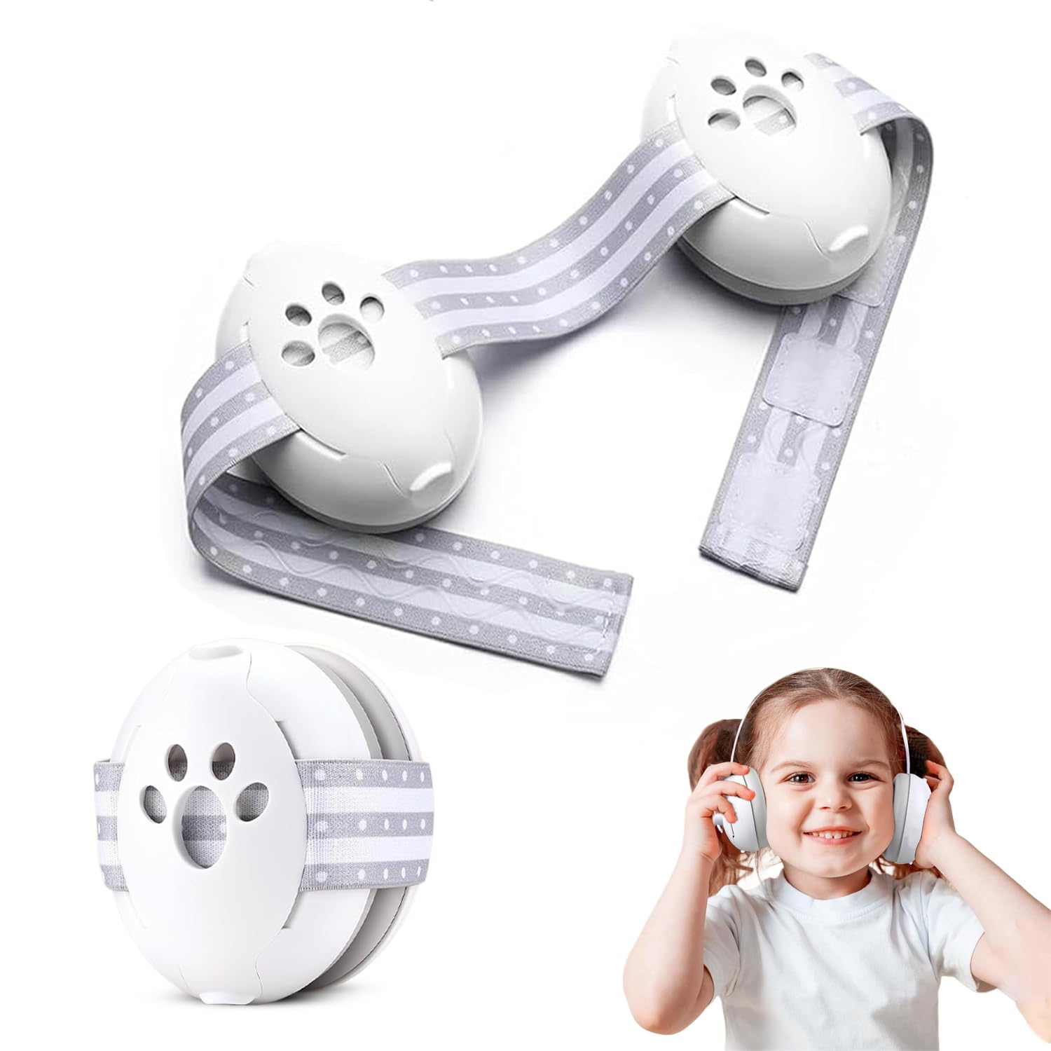 BAYBEE Ear Protection Headphones for Babies | Essential Infant Noise Reduction Ear Muffs with 25 dB Noise Cancellation & Adjustable Strap | Improves Sleep, Perfect for Travel, Concerts (Starlight)