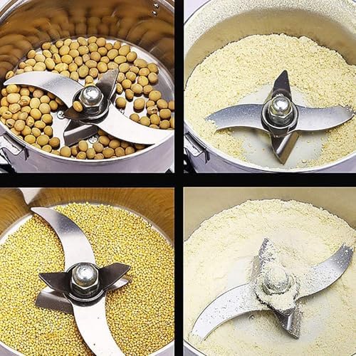 High-Speed Electric Grain Grinder 1500g-4500g, 3100W Stainless Steel Spice Mill, 32000RPM Commercial Motor for Superfine Grinding of Dried Cereals, Herbs, Spices, Nuts