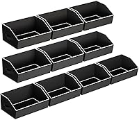 Vista 23 de Contenedores de almacenamiento cúbicos - Paquete de 6 contenedores trapezoidales de almacenamiento, organizadores de armario y almacenamiento