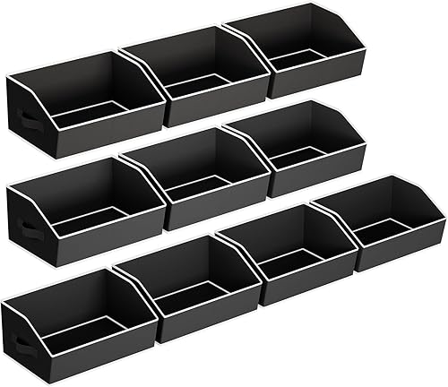 Miniatura 23 de Cestas grandes de almacenamiento – Paquete de 6 cubos de almacenamiento de armario, cestas de tela para organizar, cubos organizadores con asas