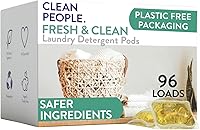CleanPeople Hypoallergenic Laundry Detergent Pods - Plant-Based, Stain-Fighting, Eco-Friendly, Fresh Scent 96 Pack