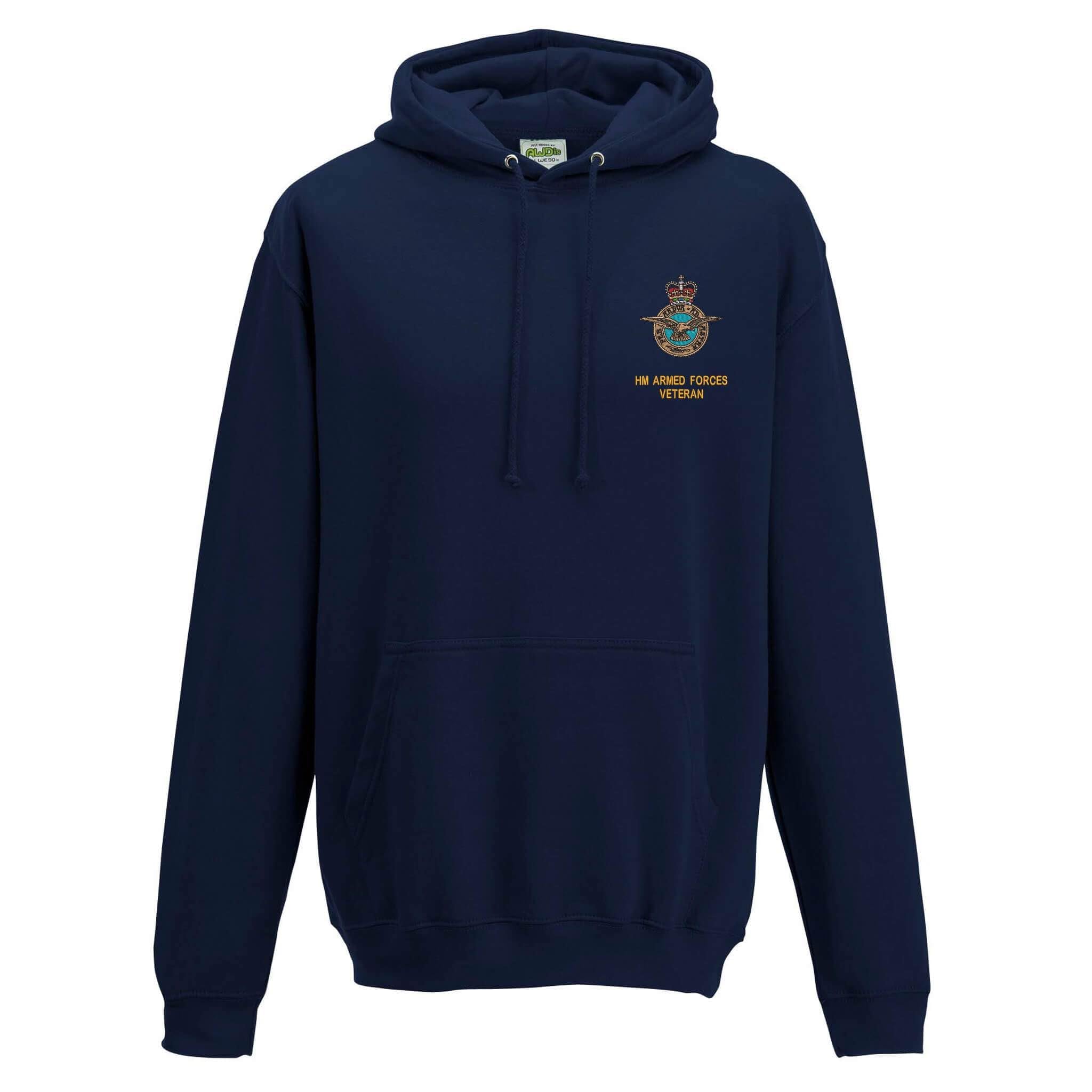 The Military Store Men's Navy Raf Veteran Embroidered Hoodie, Large