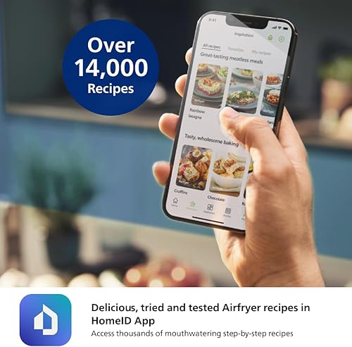 Miniatura 9 de Freidora de aire Philips Serie 2000 - Tecnología RapidAir, 13 formas de cocinar, capacidad de 4.4QT, comidas más saludables hasta un 90% menos de