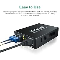 Vista 2 de ipolex Convertidor de medios Gigabit monomodo SC de fibra a Ethernet, módulo SFP 1000Base-LX integrado, 1310 nm, SMF, dúplex, 20 KM, fibra SC dual a