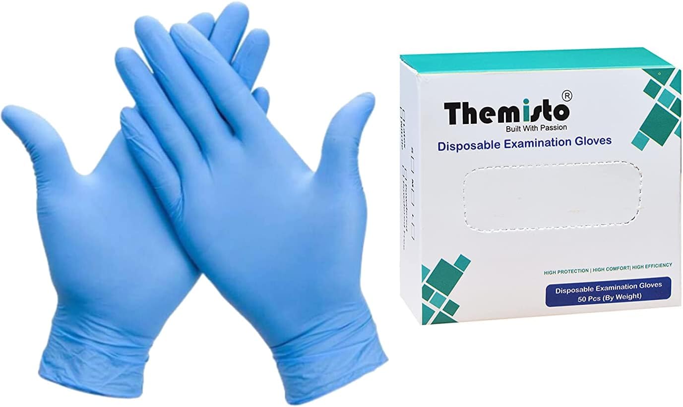 THEMISTO50 Pcs Nitrile Examination Gloves (Medium)