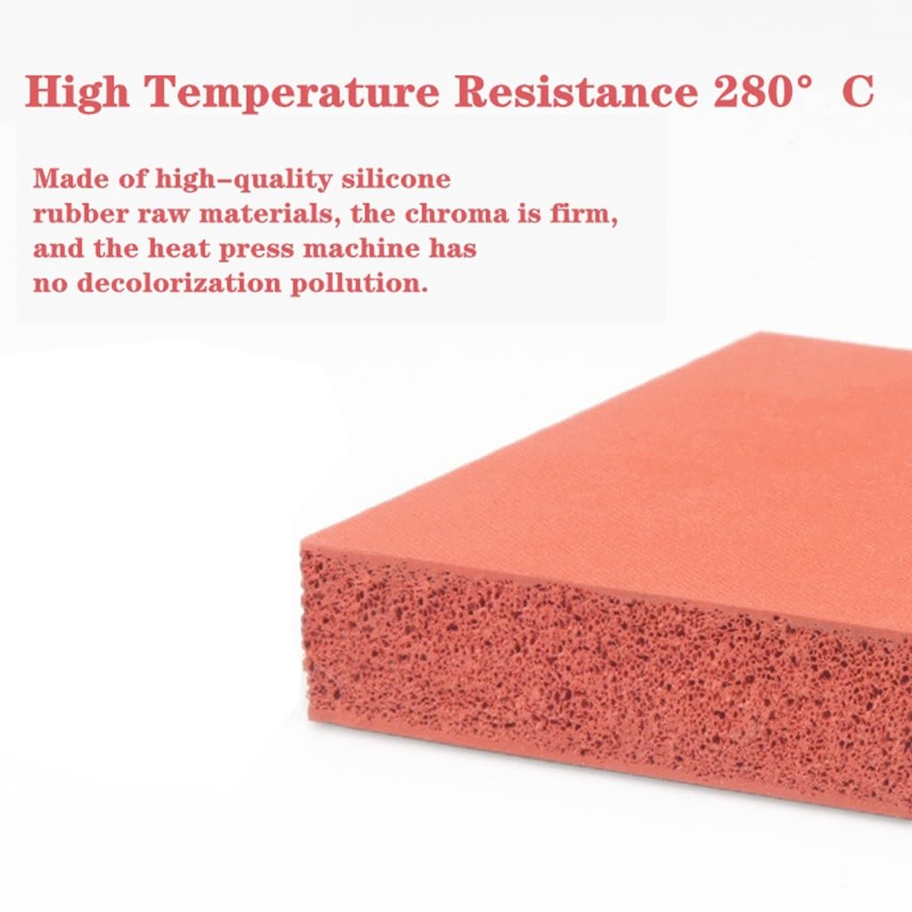 1 plaque de mousse de silicone 600 x 800 mm, résistante à la chaleur, en caoutchouc de silice, for presse à chaud, machine de gaufrage, coussinets chauffants électriques(600x800x5mm)