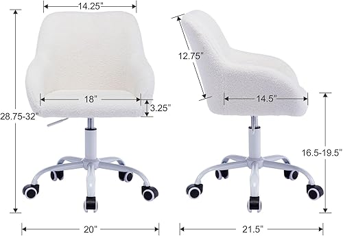 Miniatura 11 de DUOMAY Silla de escritorio para niños, silla de computadora tapizada colorida de piel sintética para niños y niñas, bonita silla giratoria de Piel