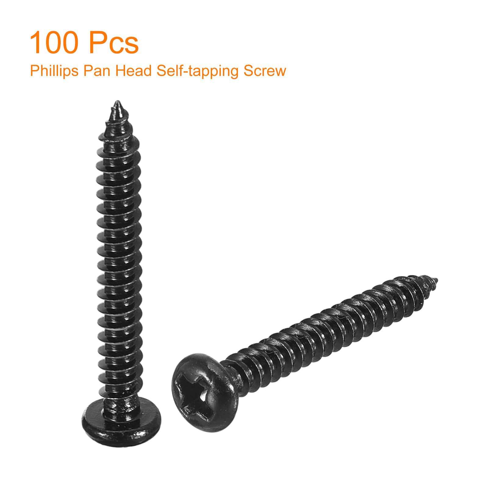 TA-VIGOR 100Pcs Self Tapping Screws, M3 Phillips Pan Head Screw, 25mm Round Head Tapping Screws - Image 3