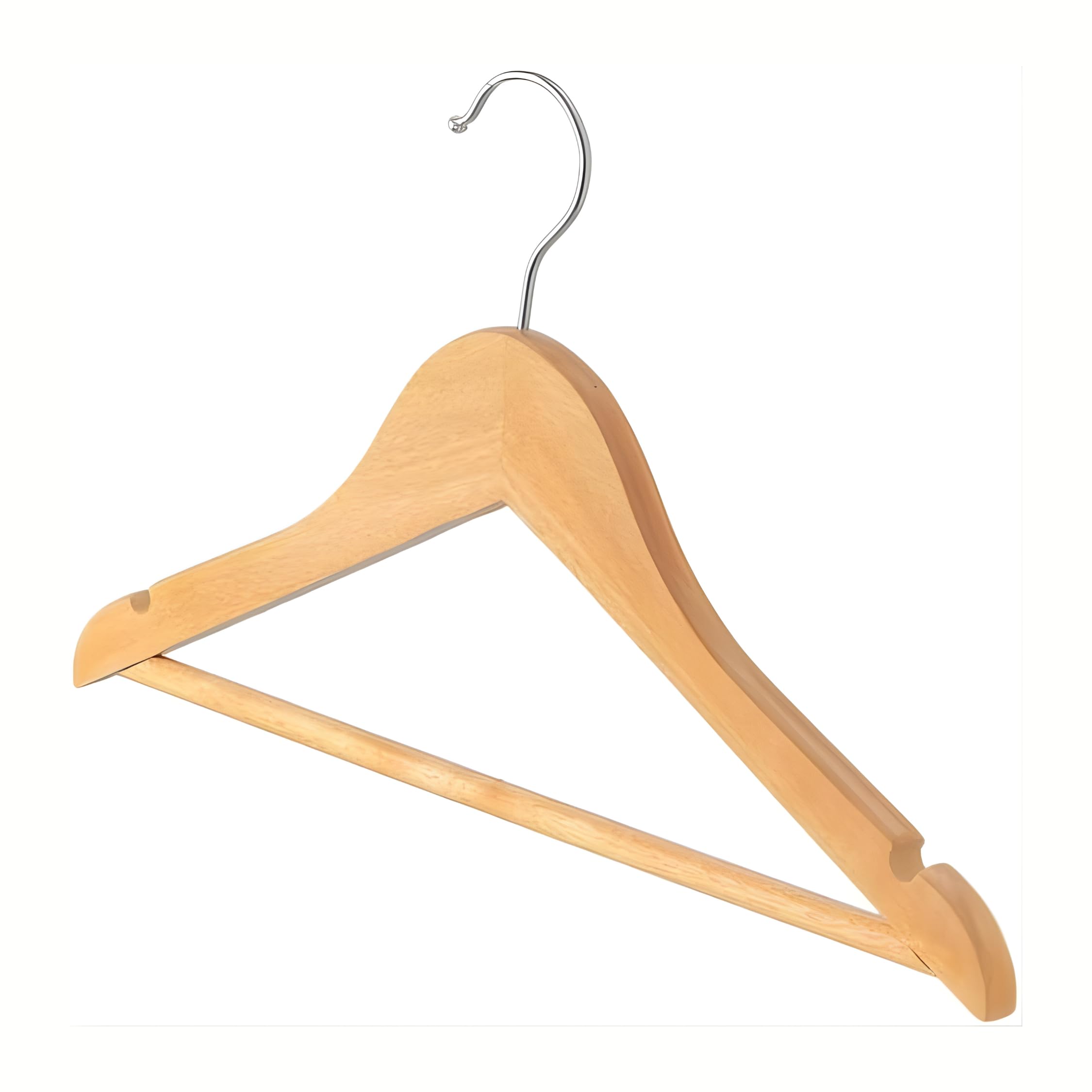 FROOBY Wooden Clothes Hangers, Non-Slip Trouser Bar, Wardrobe Space Savers,20 pack of hangers, Suit Hangers, Wood Coat Hanger, Suits, Jackets, Shirts, Pants, Space Saving Closet, Wardrobe Organiser