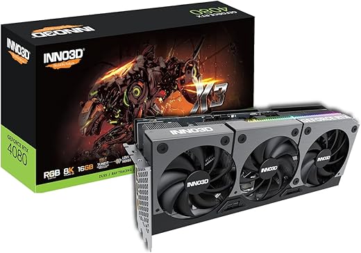 Inno3D NVIDIA GEFORCE RTX 4080 16GB X3 GDDR6X 256-bit PCI-E 4.0 X16 Gaming Graphics Card – N40803-166X-187049N
