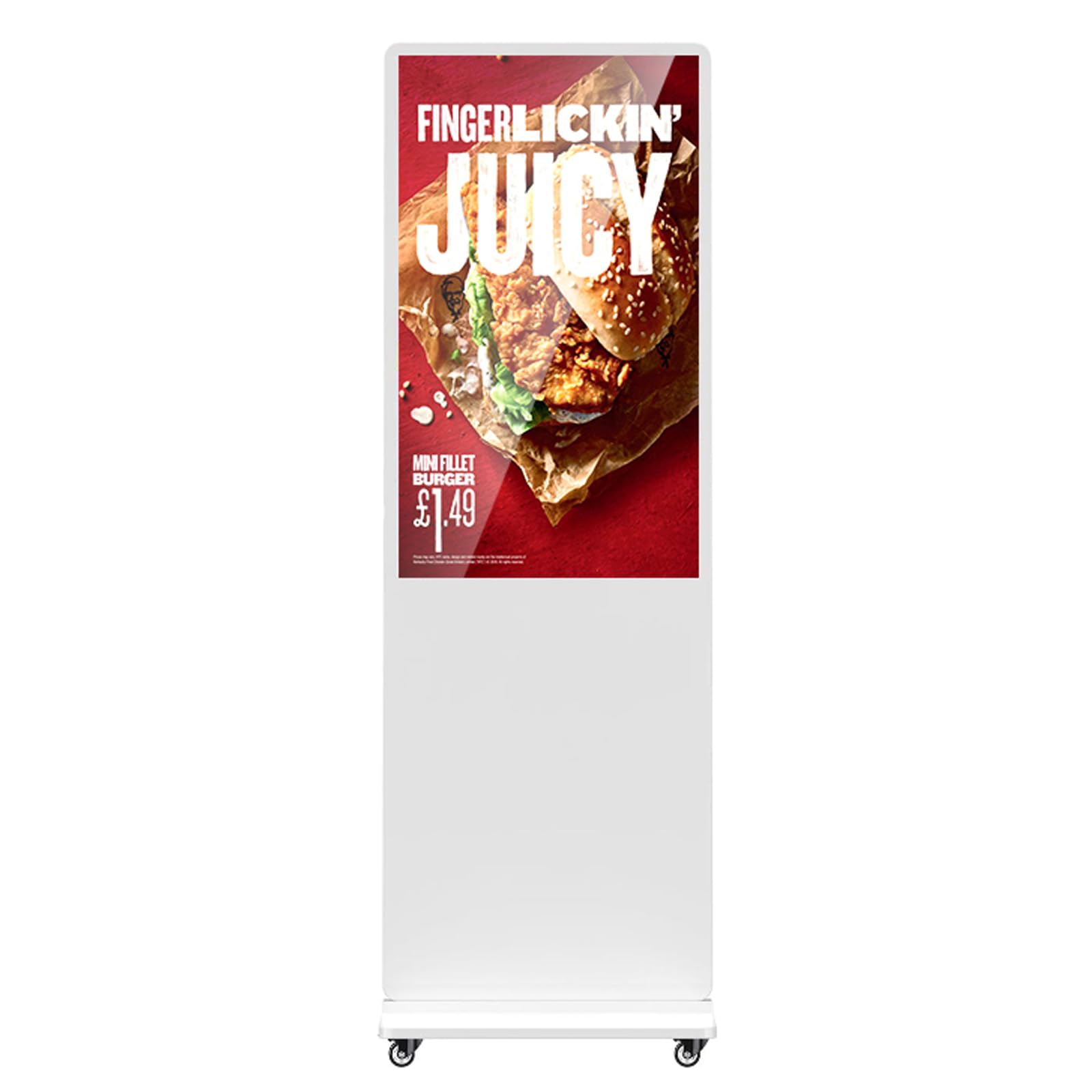 JIYANG 32 Inch Digital Signage Display, Indoor Floor Standing Advertising Display Kiosk Android System,Commercial LCD Totem,Free Customization Stickers and Lifetime CMS System(White)