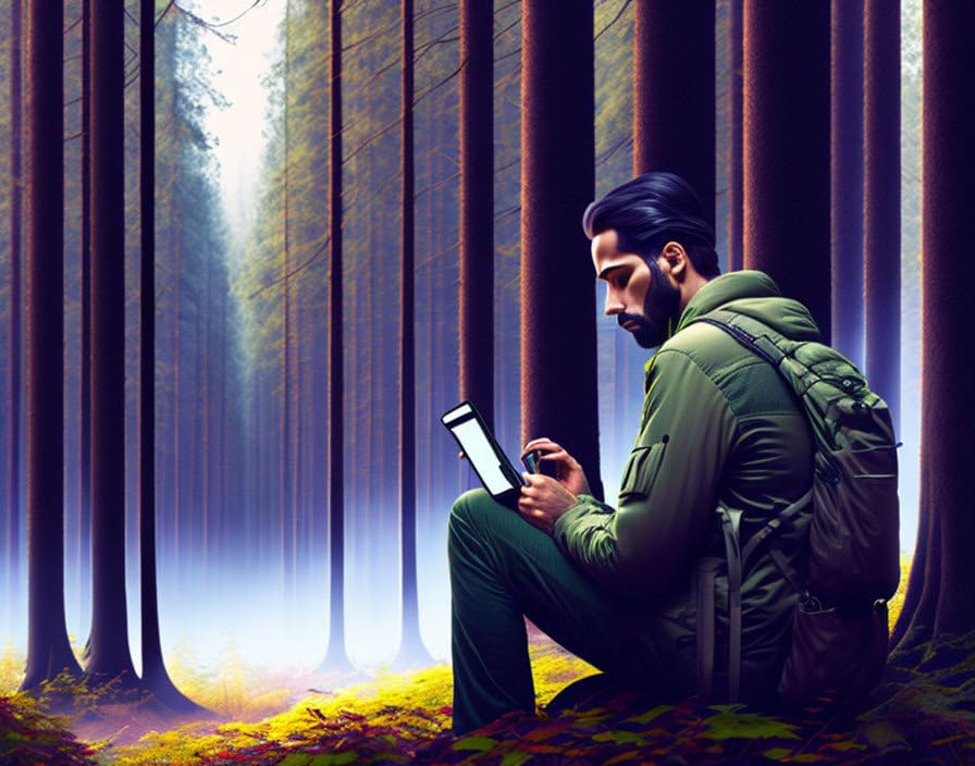 Forêt sombre poster toile pour un salon zen et mystérieux