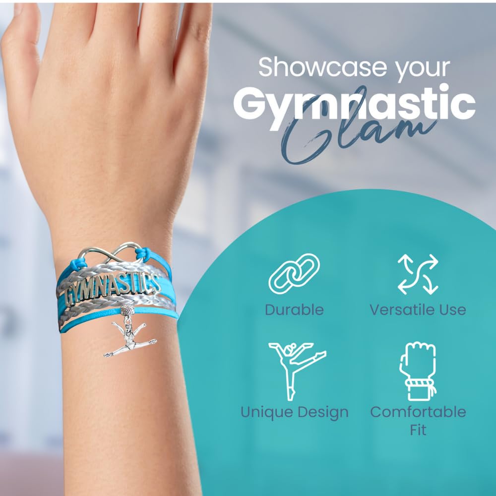 Infinity Collection Gymnastics Bracelet- Gymnastics Adjustable Charm Bracelet- Gymnastics Jewelry - Gift For Gymnast