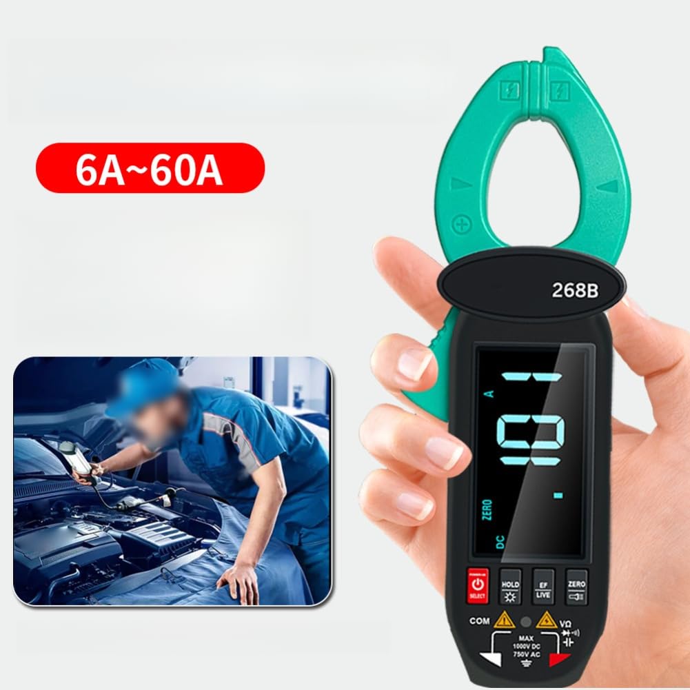 Pinza Amperometrica AC/DC 60A True per rms Rilevamento Corrente