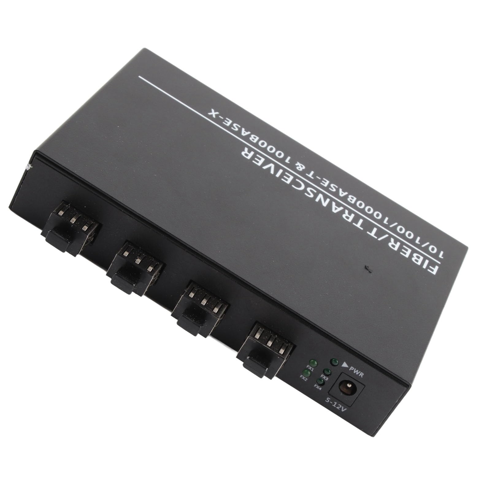 Airshi Convertisseur de Média Fibre Ethernet, Convertisseur de Média Fibre SFP en Métal 8 Ports électriques RJ45 Port 4 Ports Optiques 100-240V jusqu'à 120 Km pour la Maison (Prise UE)