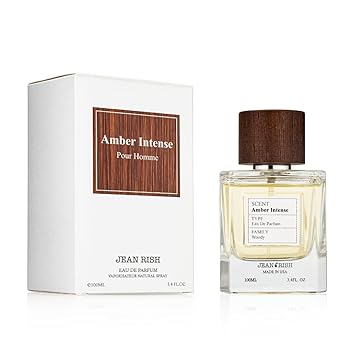 Jean Rish Amber Intense, Eau De Parfum for Men 3.4 Fl Oz / 100 ml with Mandarin, Cinnamon, Amber Long Lasting and Luxury Fragrance, Made In USA