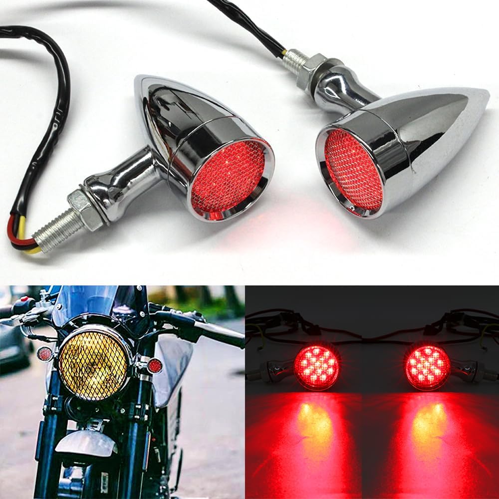 DREAMIZER LED Turn Signals Front Rear 15 LED Motorcycle Lights Super Bright Bulbs Compatible With Harley Honda Yamaha Suzuki and More