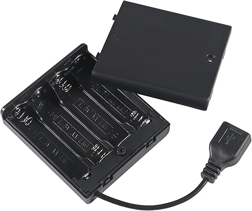 Miniatura 7 de 5pcs 4 AA titular de batería USB hembra Socket 4 AA caja de batería titular con cubierta e interruptor de encendidoapagado, cable USB