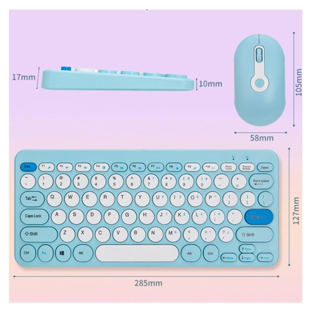Klawiatura i Mysz do Gier, Kombinacja Klawiatury Komputerowej I Myszy Cicha Konstrukcja Myszy 2.4G Nadaje Się Do Laptopa I Komputera Wodoszczelna Klawiatura i Mysz(Multi-colored1)