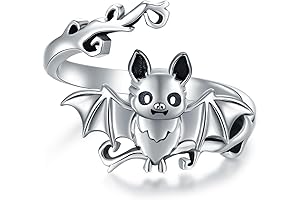 925 Sterling Silver Cute Bat Pendant Rings