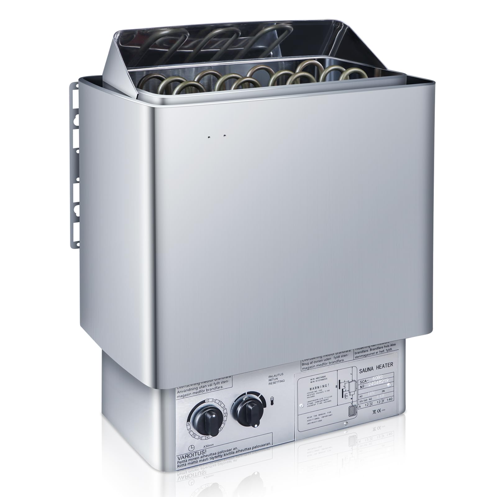 TUZELIYA Sauna Heater - 6KW 110V Stainless Steel Electric Sauna Stove - Sauna Bath with 3h Timer and Adjustable Temperature - Sauna for Women Men - Sauna Heater Stove for Home Hotel Spa Steam Room