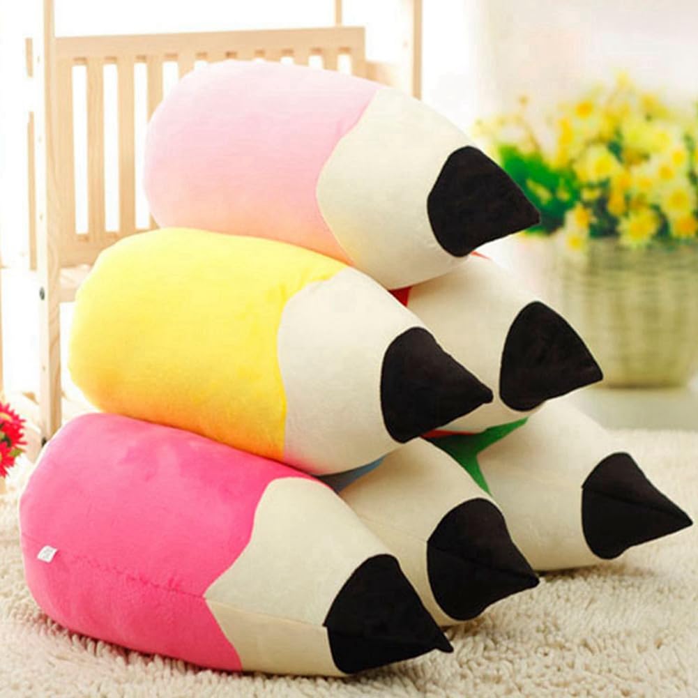 Almohada Tipo Lápiz, Almohada de Felpa para el Aula para Niños, Rincón de Lectura, Cojín de Regreso A la Escuela, Cojín de Regalo para Maestros para la Habitación D