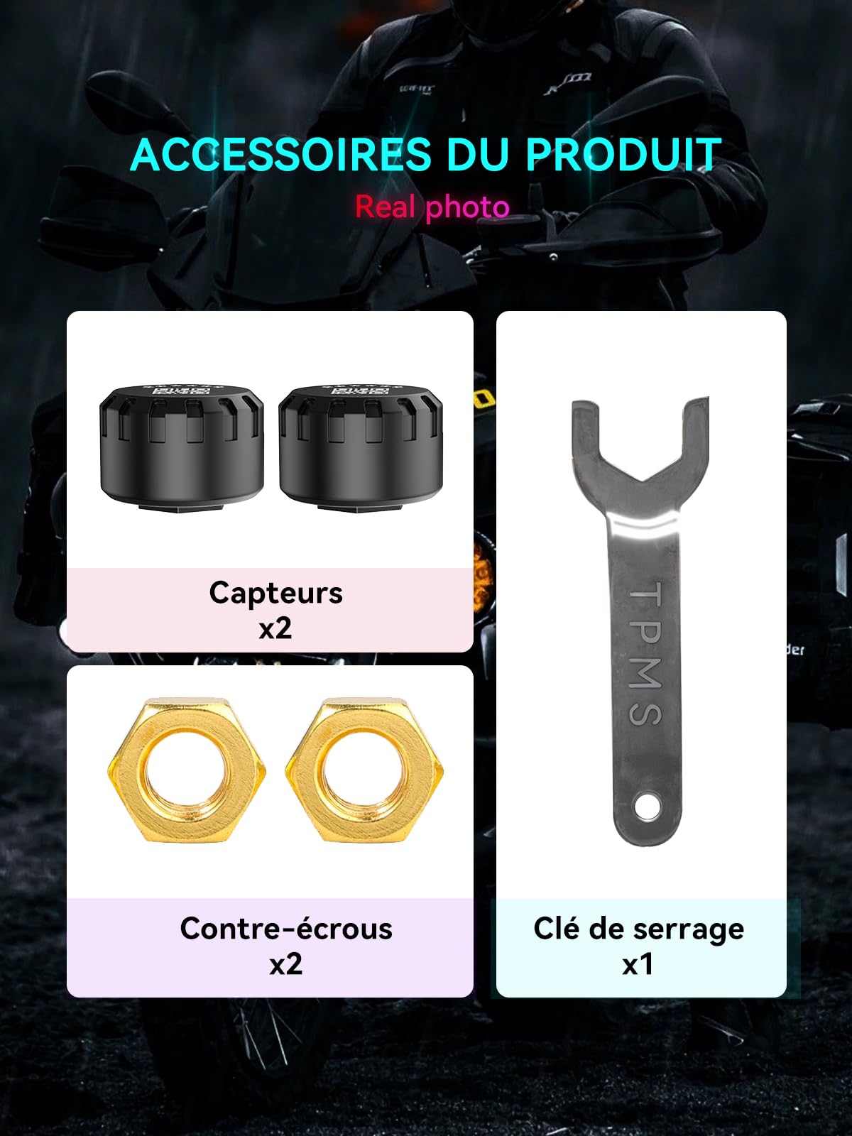 Spedal Système de contrôle de pression des pneus TPMS pour moto - Bluetooth avec application : pression et température précises, étanche, alarme en temps réel pour iOS et Android (3)