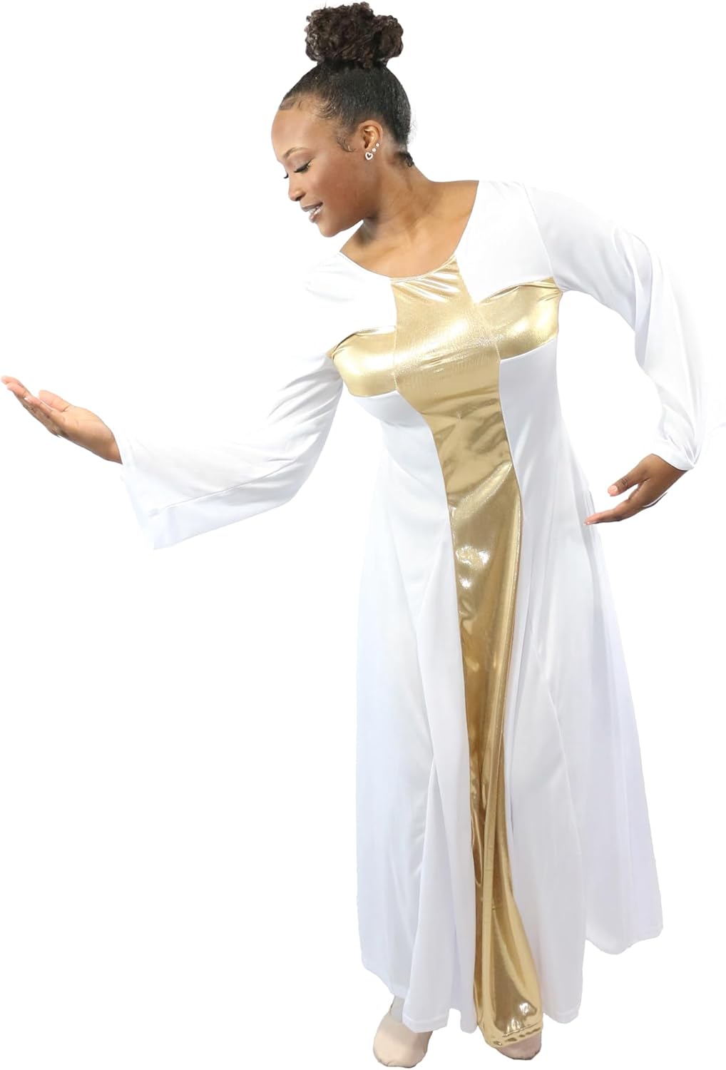 Danzcue Womens Praise Cross Long Dress - Image 4