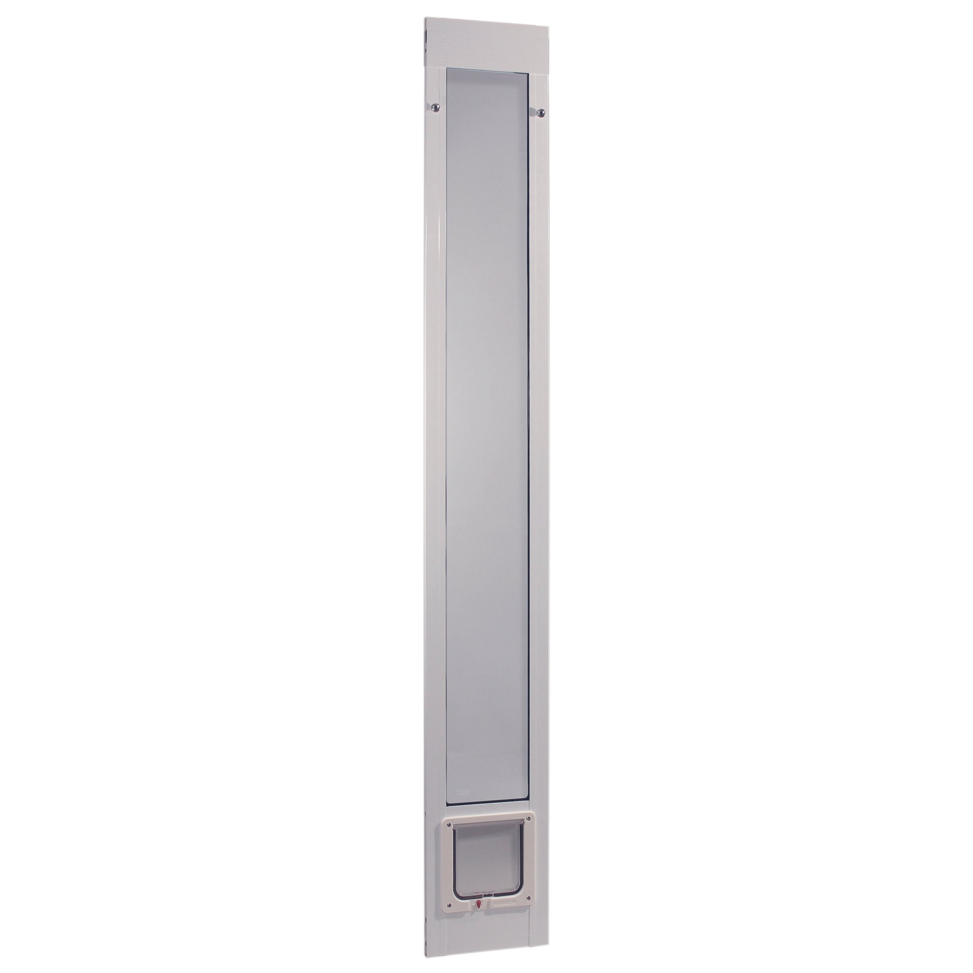 Ideal Pet Products Aluminum Modular Pet Patio Door, White, Cat Flap, 6.25" x 6.25" Flap Size