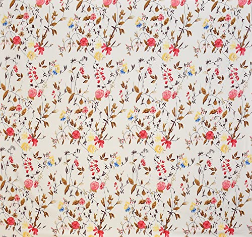 Image of 280 TC Fitzy Fitted Bedsheet Queen Size, Elastic Bedsheet, 60x78 + 10 Inches Drop, with 2 Pillow Covers (Fitzy-Twill-Multi-Flower)