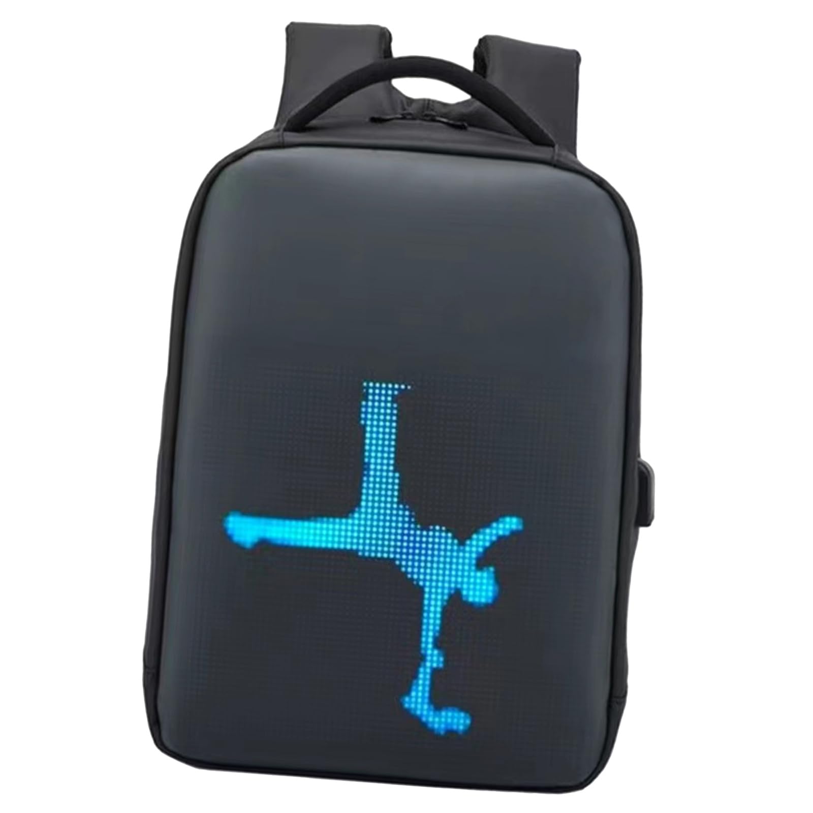 Mochila LED de alimentación USB para desplazamientos, pantalla de viaje, tela ergonómica, reflectante, espaciosa, interior impermeable, mochila LED para laptop, personalizable