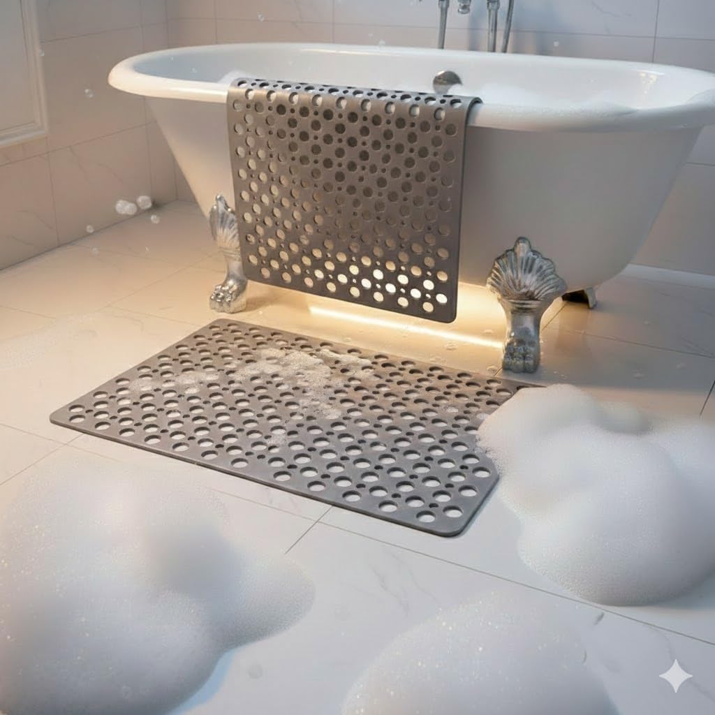Non Sllip Shower Mat for Inside Shower Bath Mat for Shower, TPE Bathroom Mat 30x17 in (75x43 cm)