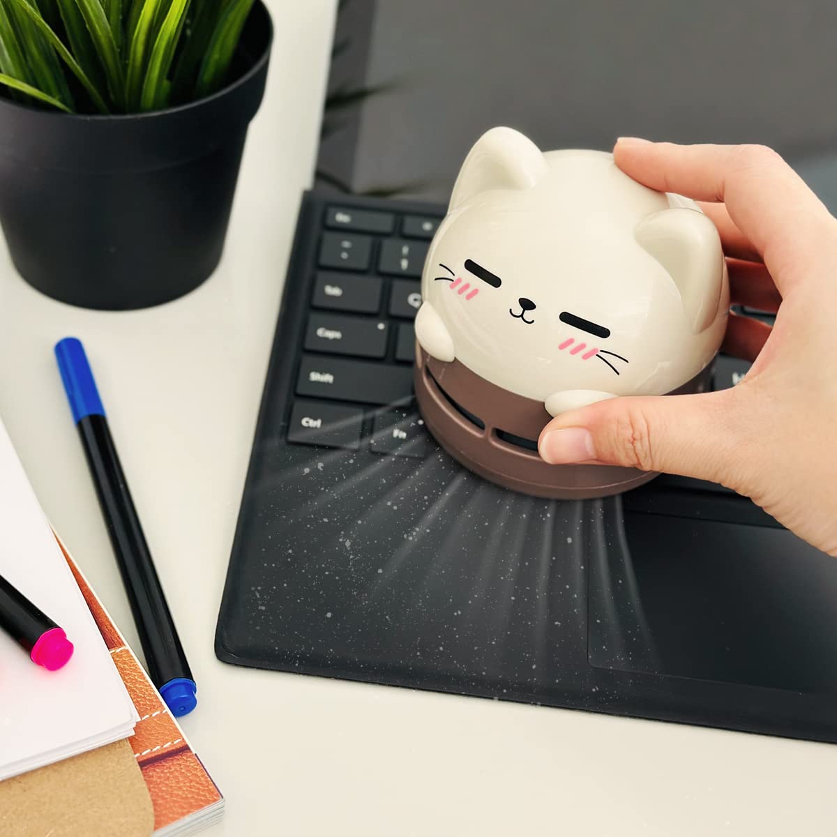 allydrew Mini aspirapolvere portatile USB da tavolo, gatto moka