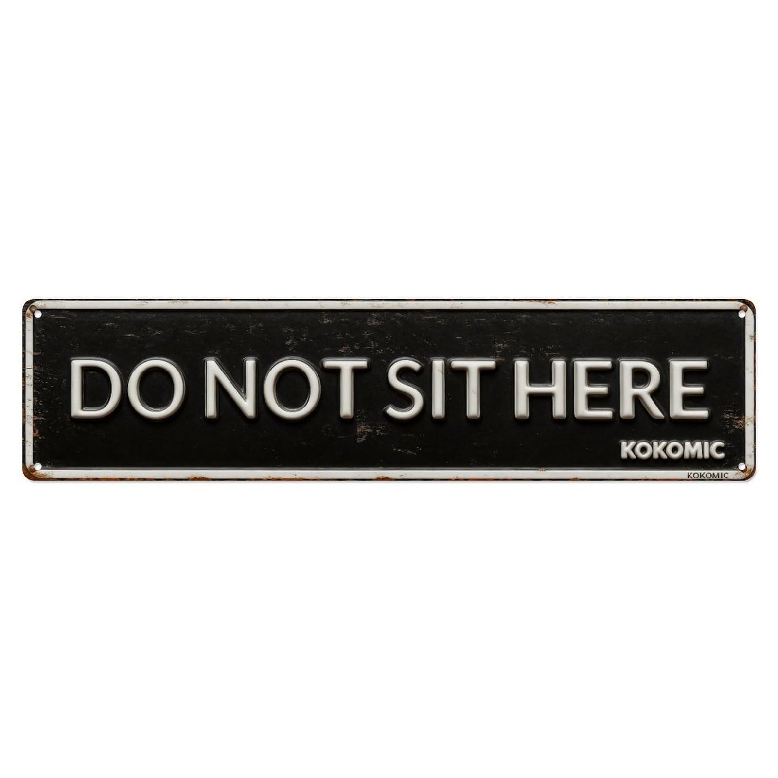 Iageret Vintage Do Not Sit Here Metal Tin Sign Retro Wall Decor, Bar Garage Cafe Kitchen Home Wall Art Poster Decoration 4X16inches