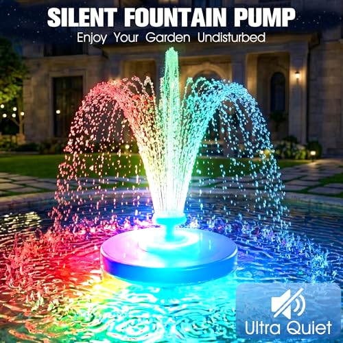 42% Off HaiNova Floating Pond Fountain with LED - Image 8