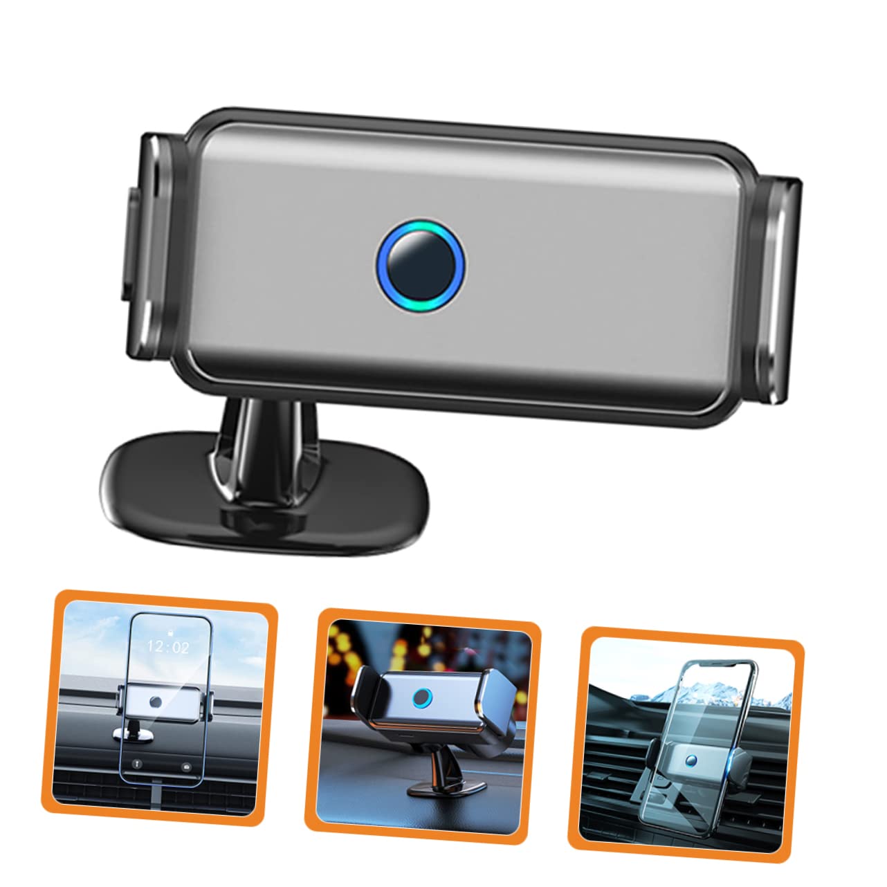 2piezas Soporte Móvil Automático para Coche Sujeción Segura Diseño Compacto Compatible Teléfonos para Navegación y Llamadas Movimiento